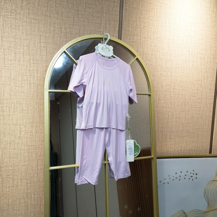 AG451    宝宝紫色七分袖空调服套装   夏季