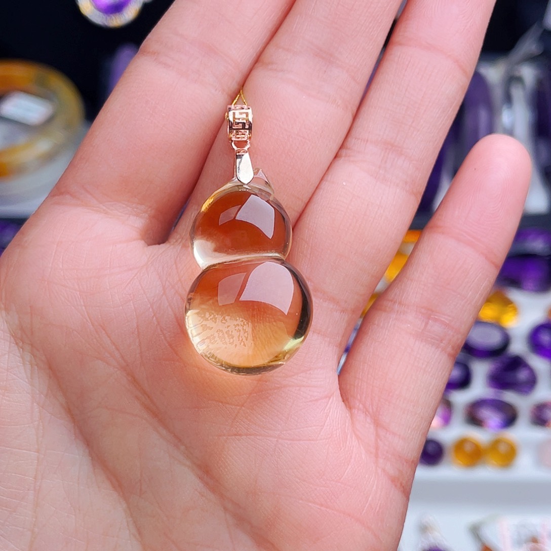 颈饰银S925镶嵌黄晶天然保真