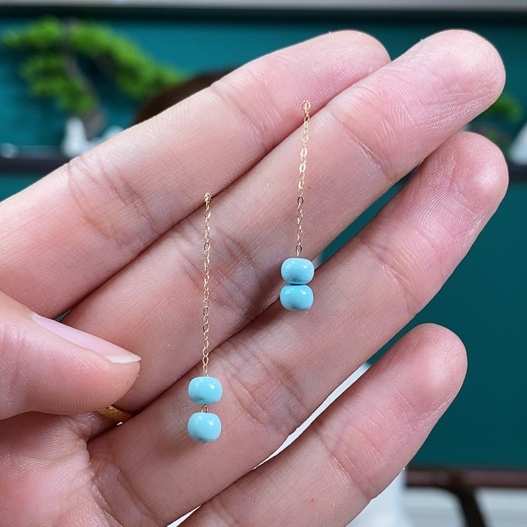 绿松石珠宝奇石18K金镶嵌