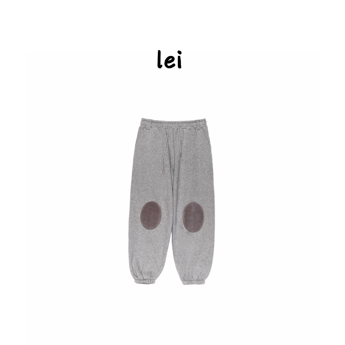 【磊哥的私服】现货 冬季新款小众补丁贴布设计束脚加绒休闲卫裤