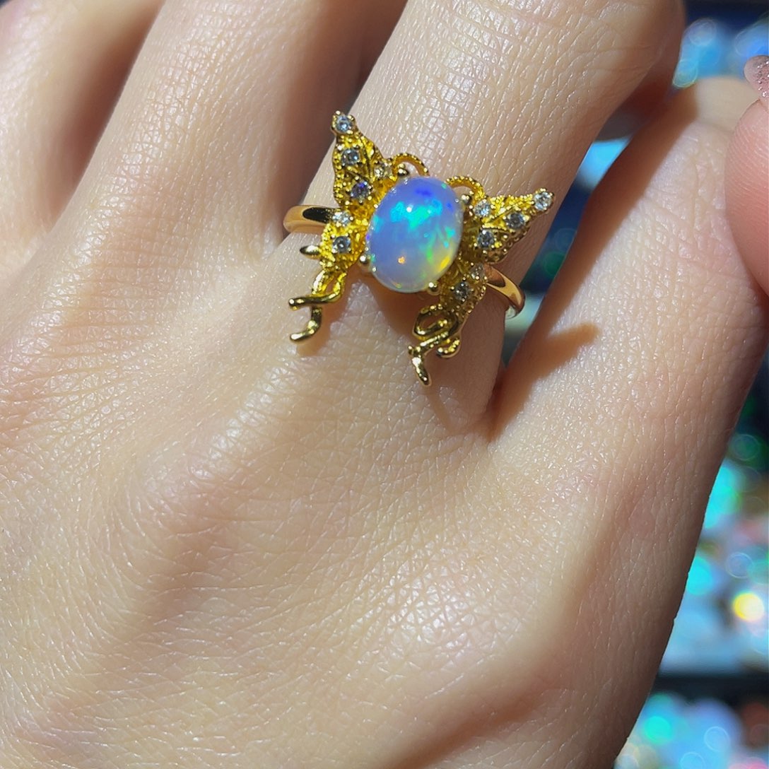 欧泊欧泊戒指银S925镶嵌