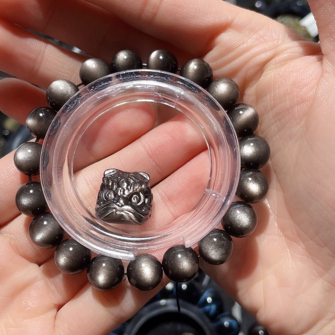 黑曜岩手链未镶嵌用****4