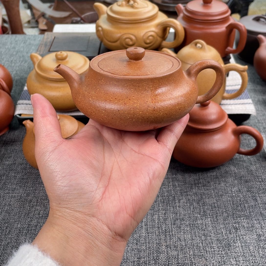 紫砂茶壶黄降坡桑盘全手30目200