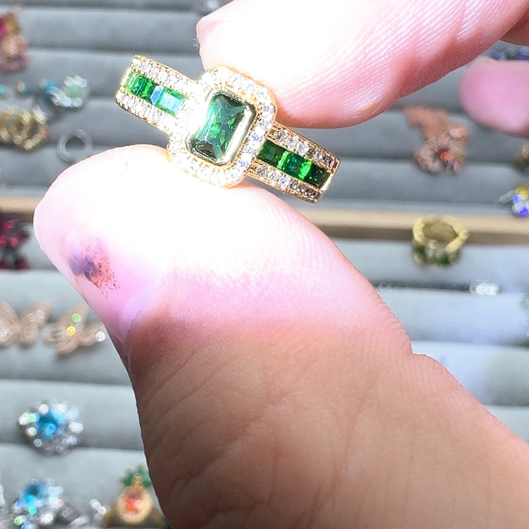 托帕石戒指银S925镶嵌