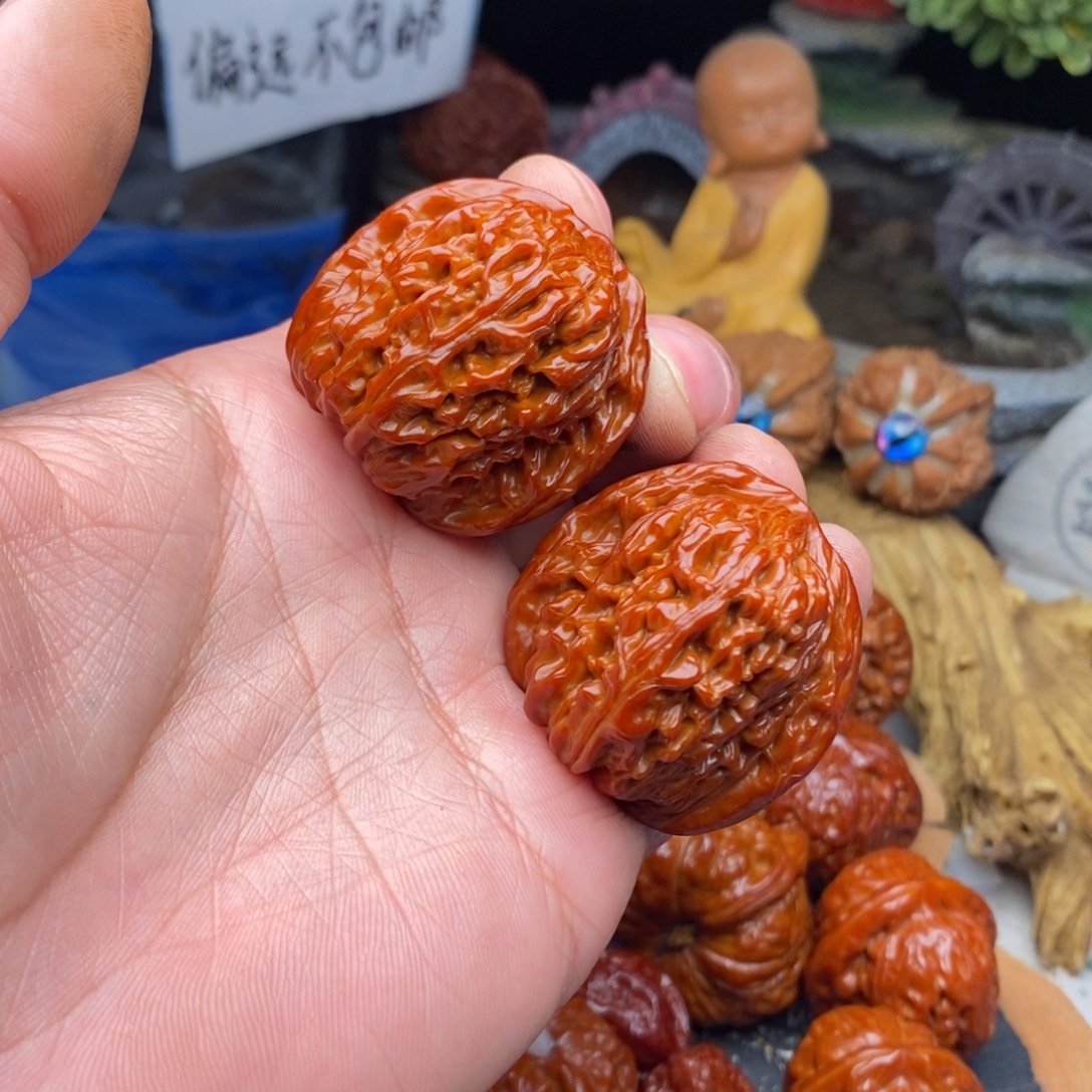 把件文玩核桃四座楼边39肚37全品