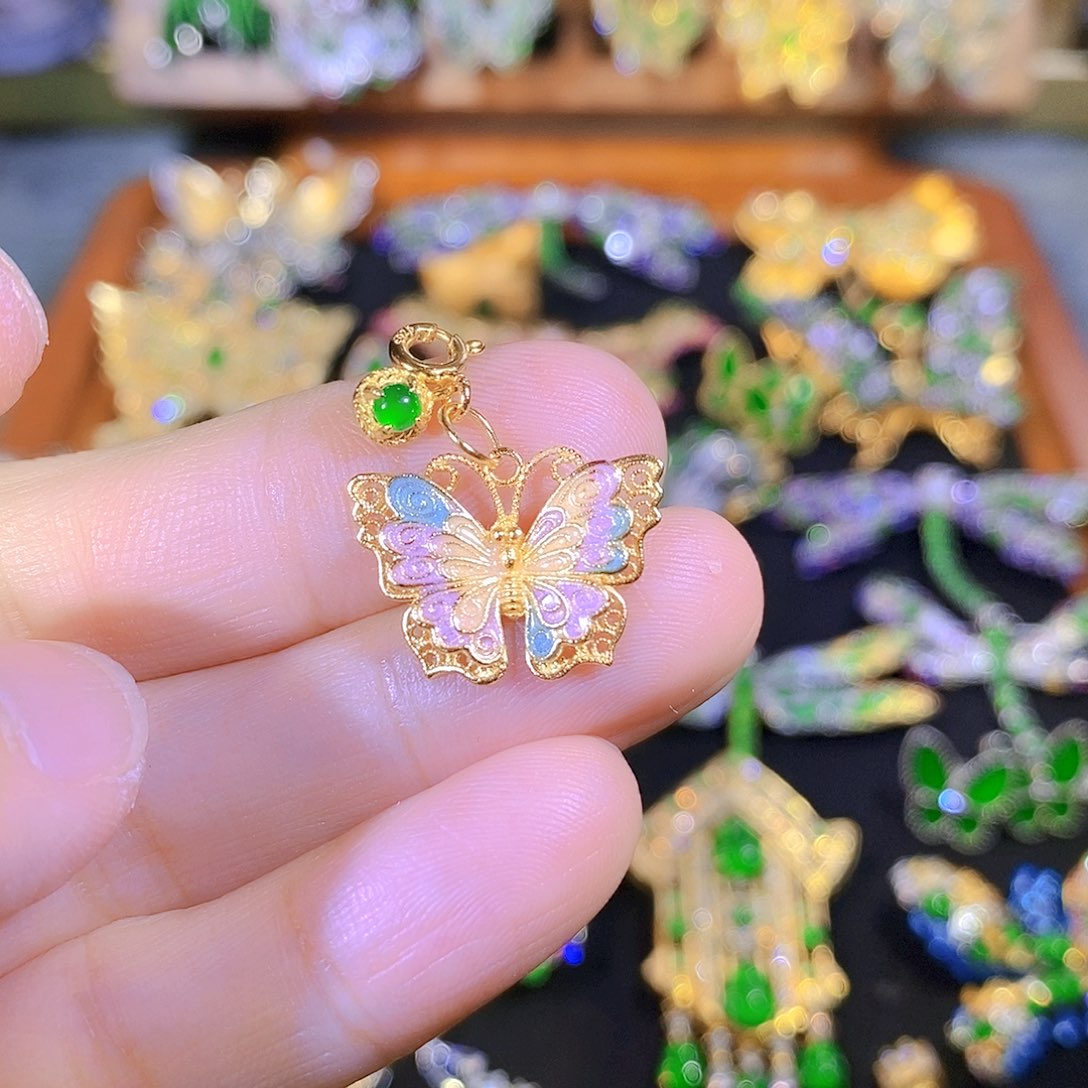 吊坠(不含链)银S925镶嵌翡翠