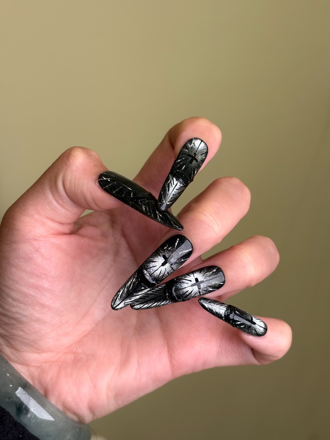 神谕-圣光-钢蛋纯手工美甲-送工具包-掉钻包补