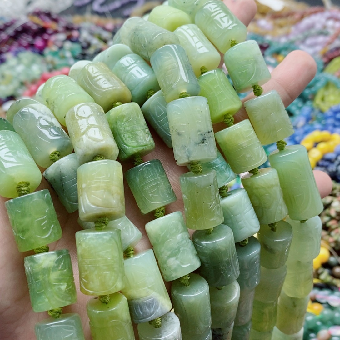 玛瑙/玉髓未镶嵌珠宝半成品一颗天然老袖玉桶珠