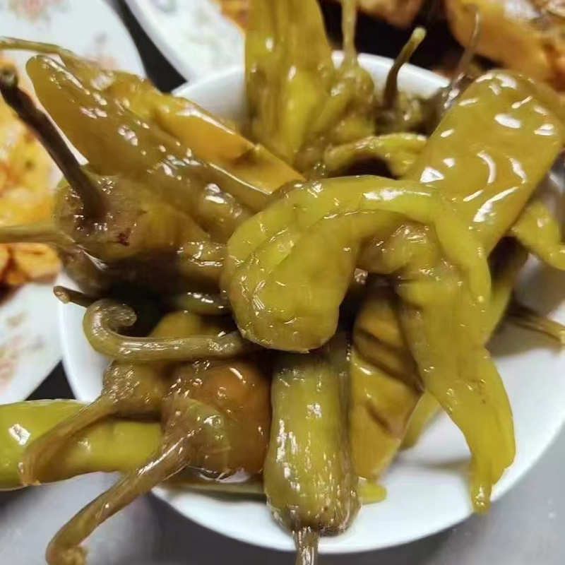 【农家自制】黄山腌辣椒泡椒泡辣椒下酒妈呀太香了大郎