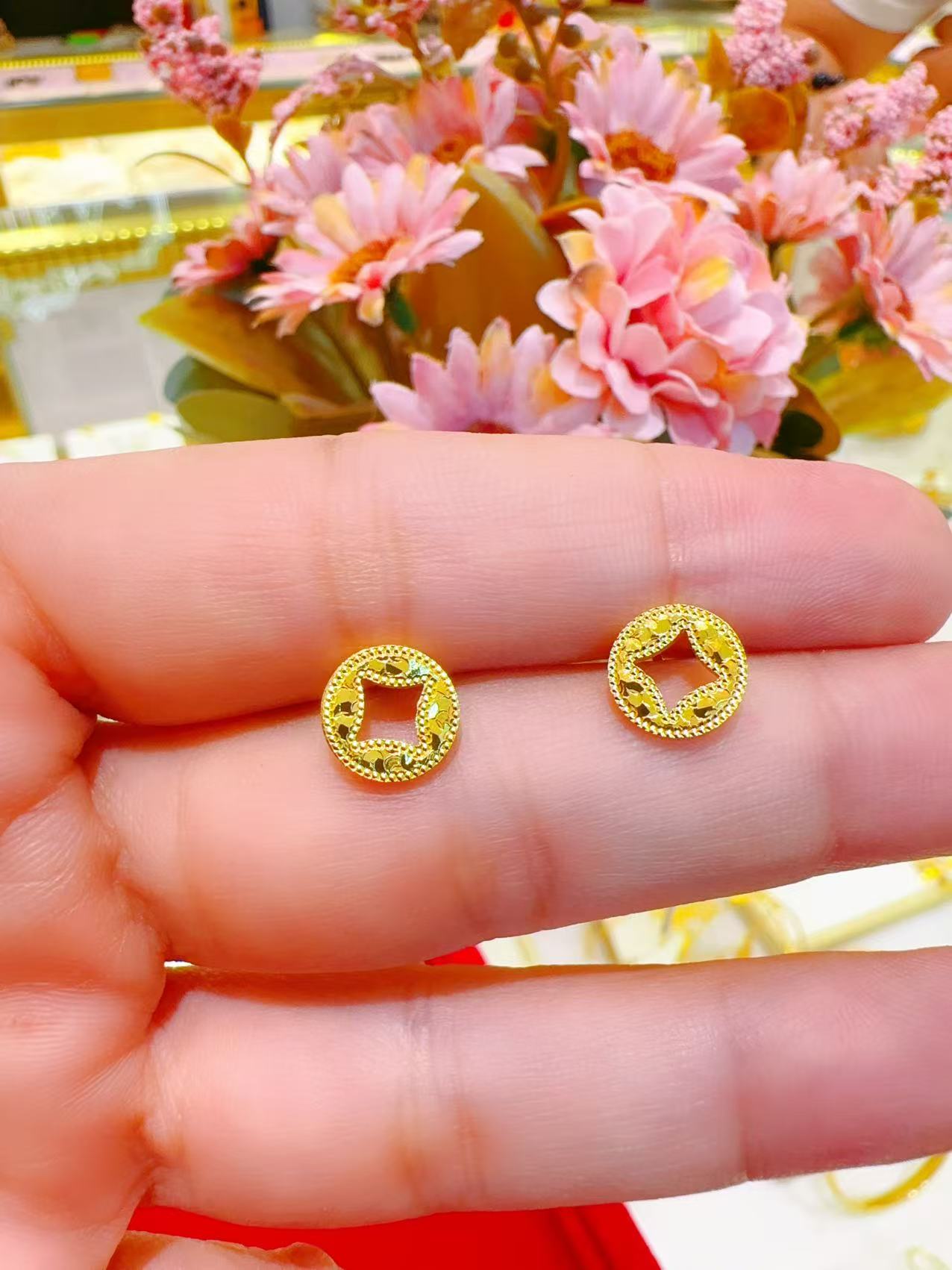 合金耳饰 0.06g 币款式耳钉سېھران مىس قاپلىما ئالتۇنلىرى 