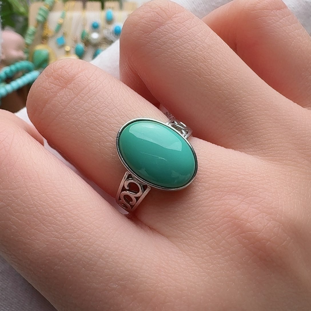 绿松石珠宝奇石银S925镶嵌