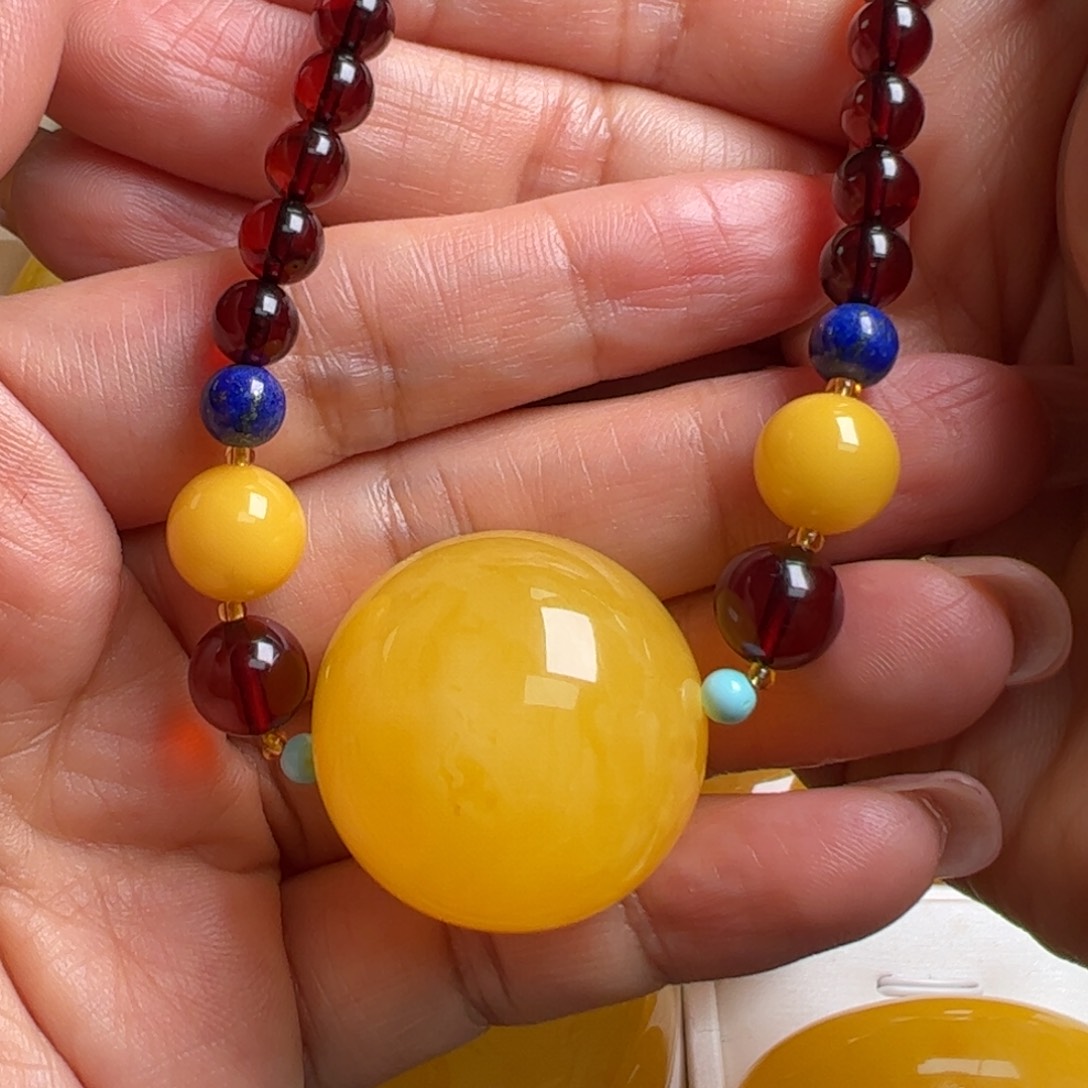 蜜蜡毛衣链未镶嵌无优化