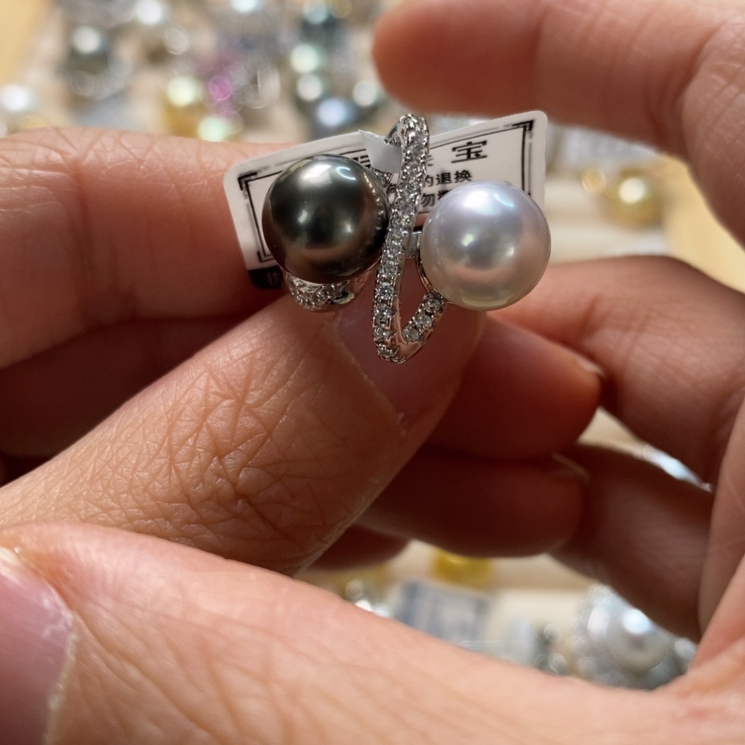 海水珍珠戒指银S925镶嵌