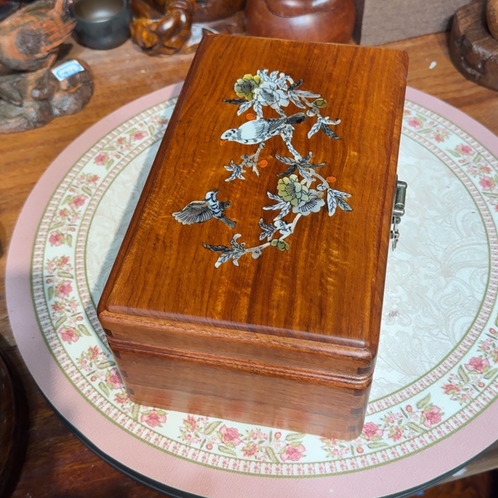 大果紫檀（缅甸花梨）从**来花梨木镶嵌首饰盒25-15