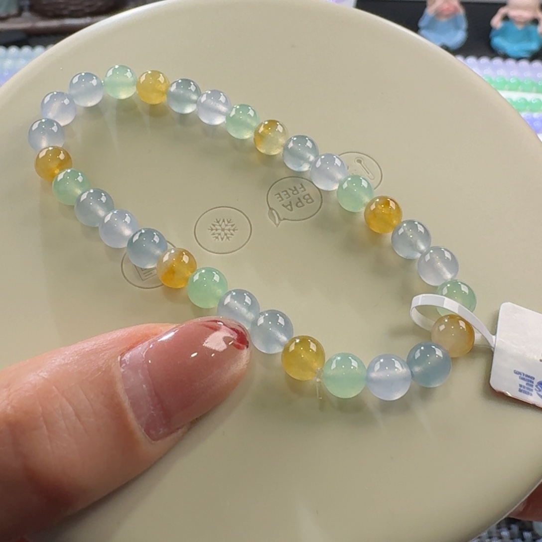 翡翠手链未镶嵌高冰多宝单圈6mm
