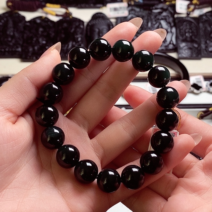 翡翠未镶嵌手链天然缅料A货卡12手串A413