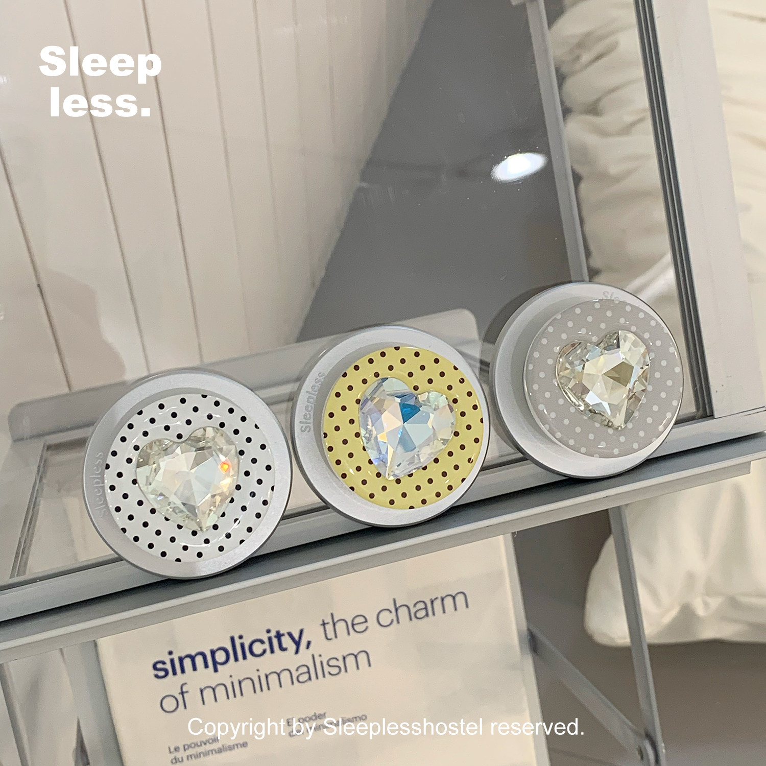 失眠招待所 原创钻石爱心波点磁吸伸缩气囊便捷手机支架Magsafe