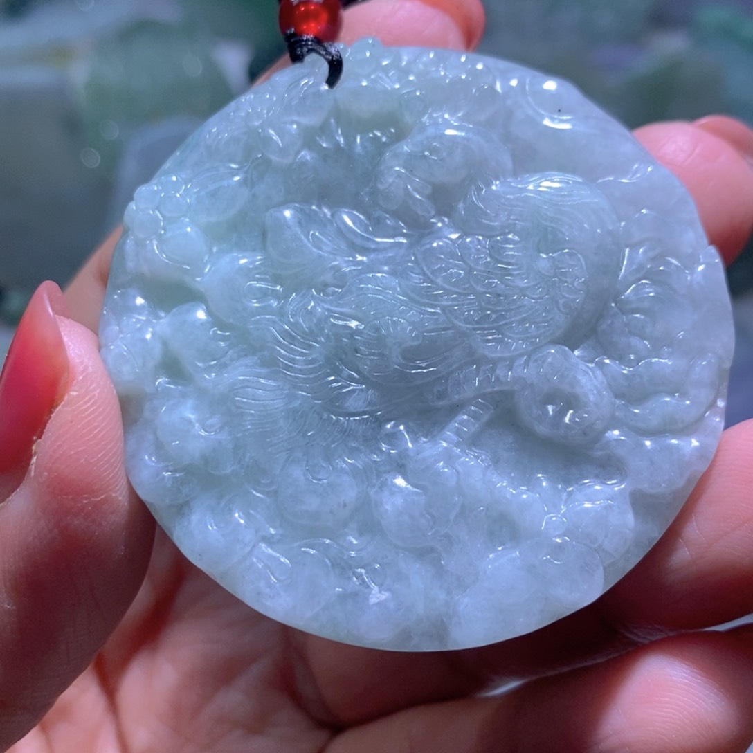【闪购商品】翡翠未镶嵌颈饰龙凤