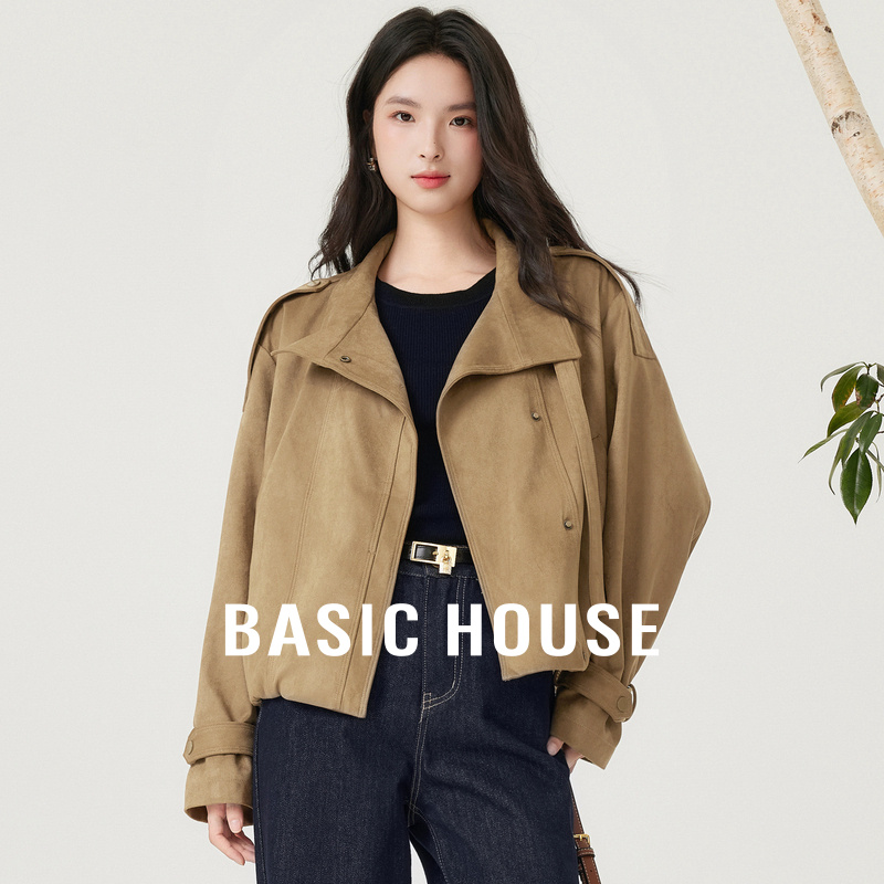 Basic House/百家好时尚潮流酷飒风复古休闲短款外套B0625B5CVB2