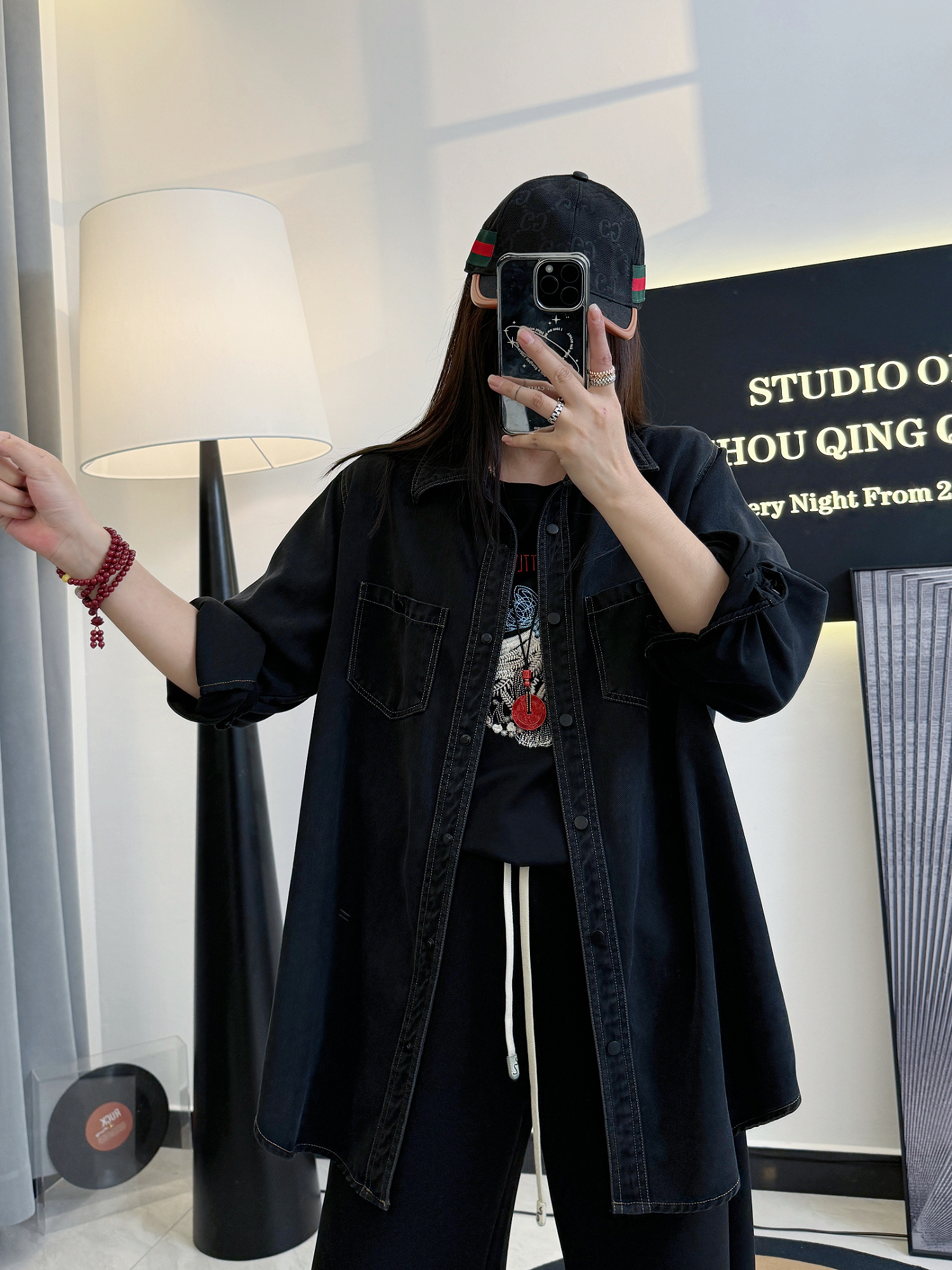 里昂牛仔外套 莱赛尔天丝牛仔衬衫 周青青微胖定制春夏薄外套大码