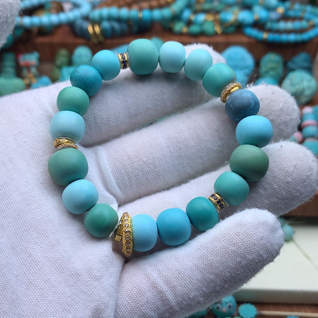 绿松石18K金镶嵌颈饰