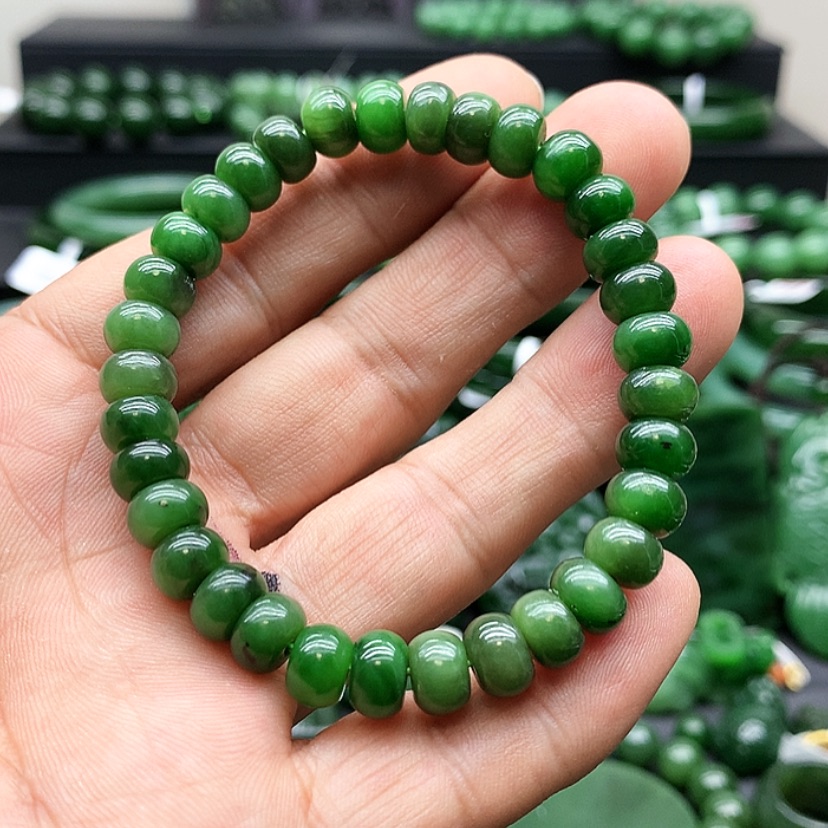 【闪购商品】和田玉（碧玉）手链未镶嵌心**海