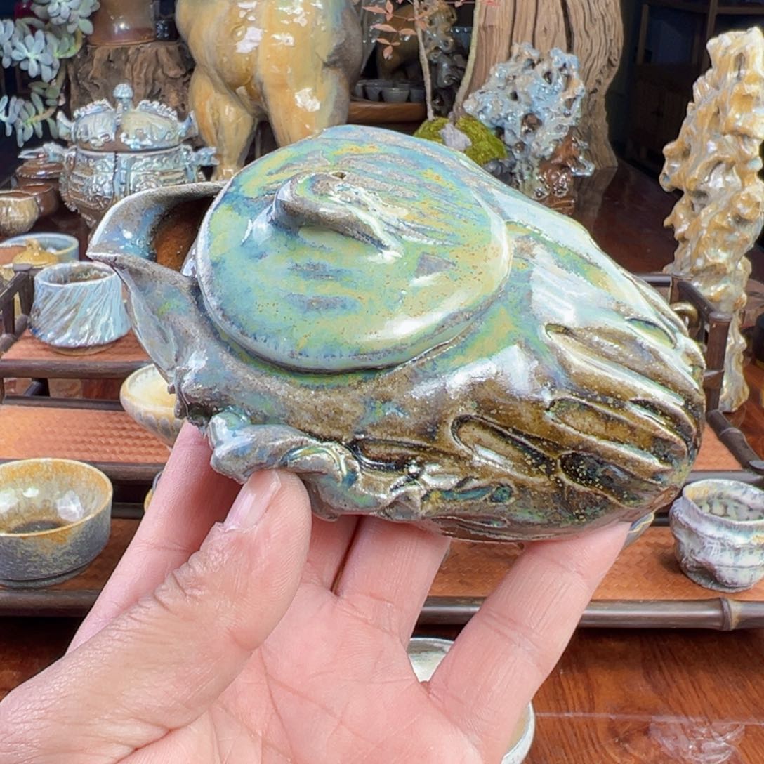 杯何老师手捏柴烧宝瓶