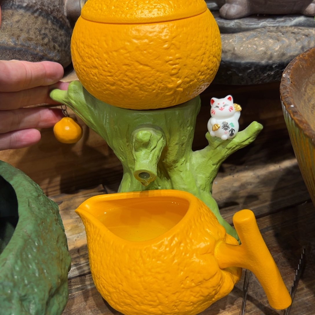 复古风格老陶泥系列茶盘茶具摆件