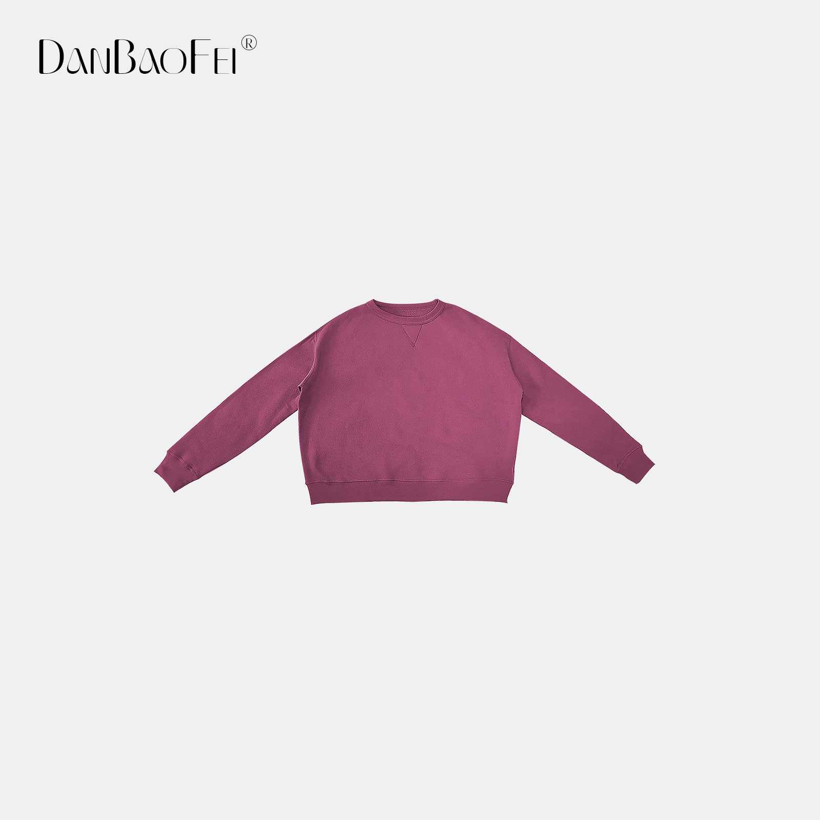 【DaMei】复古简约休闲廓形棉质圆领套头卫衣 YLM00520