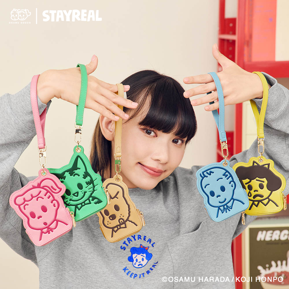 STAYREAL原田治联名皮革小物包卡包零钱包收纳可爱便携手提手拎