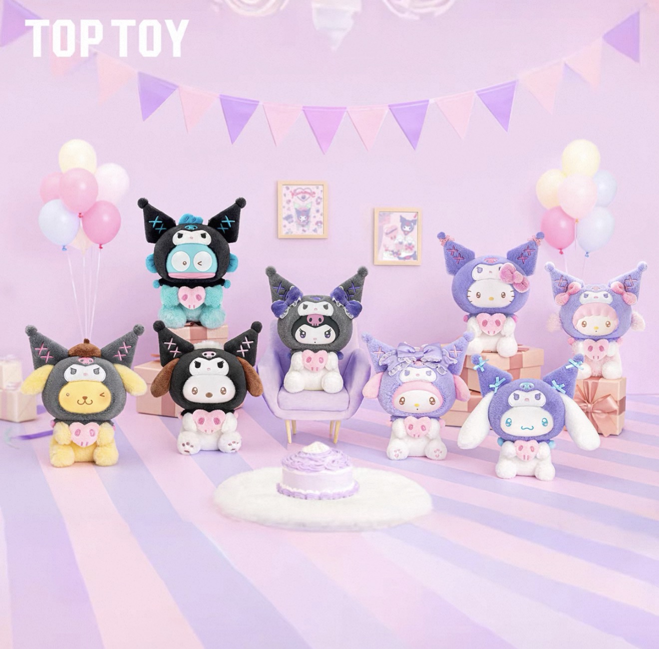 TOP TOY酷洛米生日派对系列搪胶毛绒盲盒