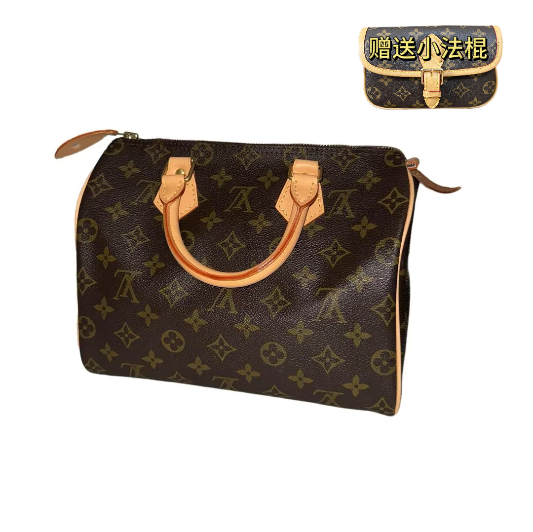 95新 LV [迪迪专属］Louis Vuitton手提枕头包植鞣革换新修复品