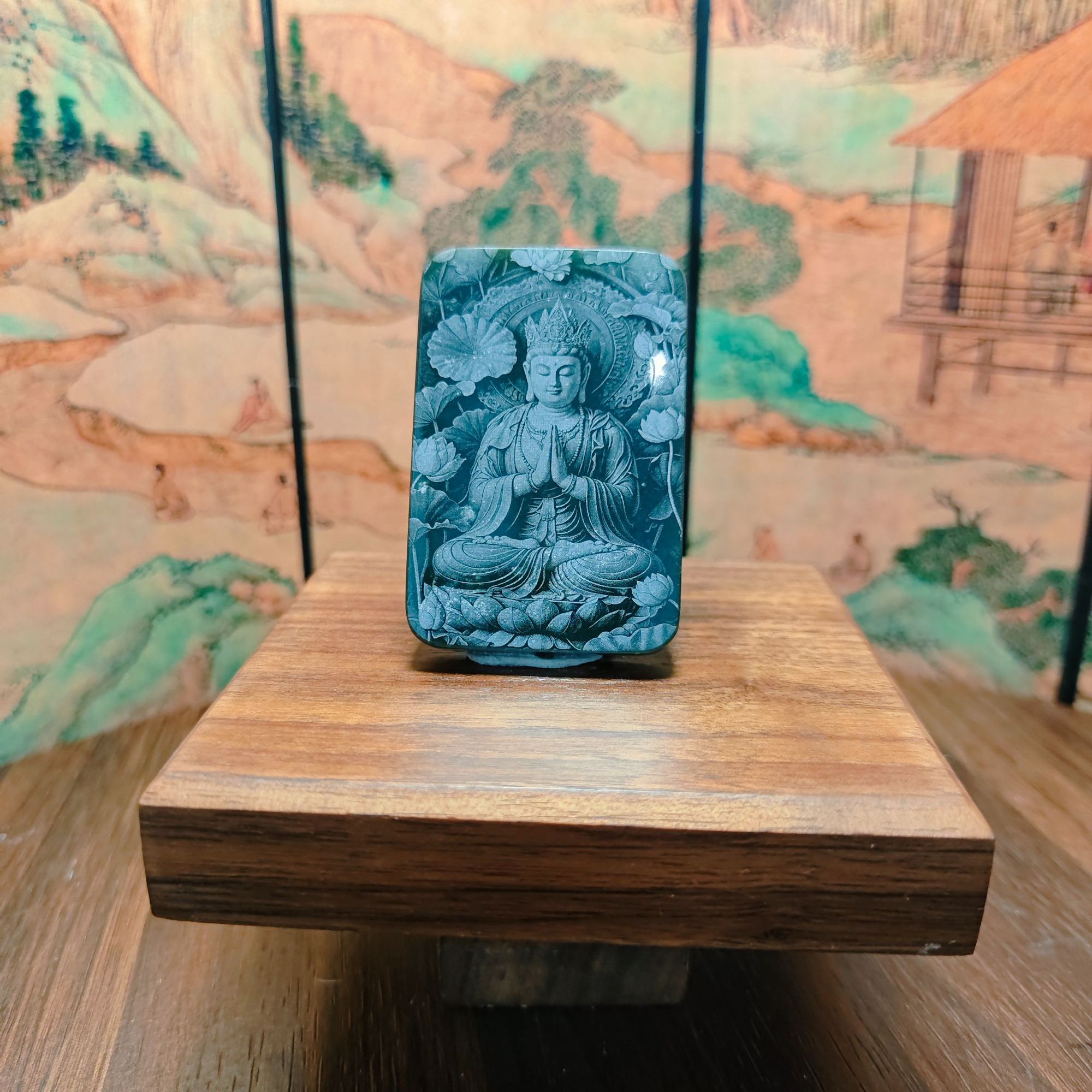 C和田玉观音影雕吊坠0600