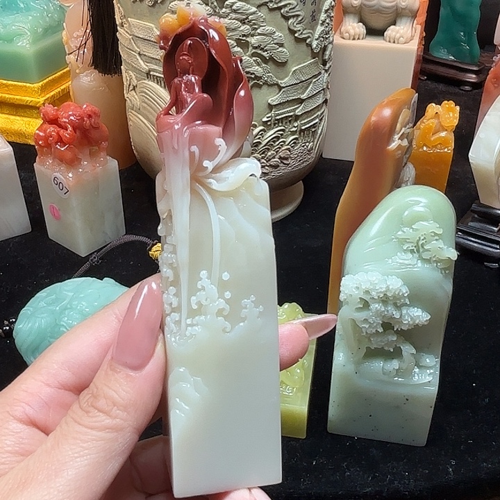 韩***汐昌化石印石寿山石印章5