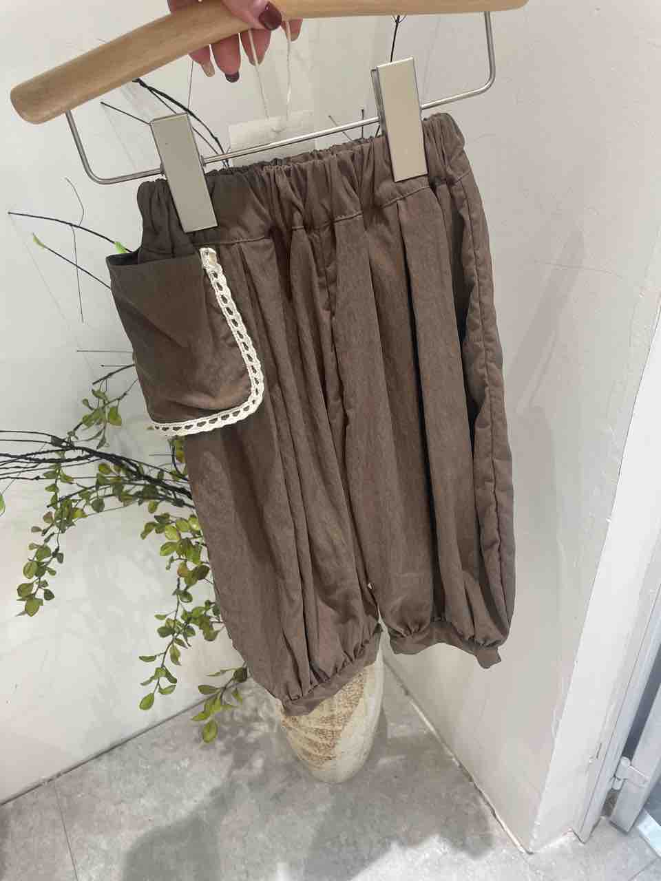 韩版女小童蕾丝边休闲裤