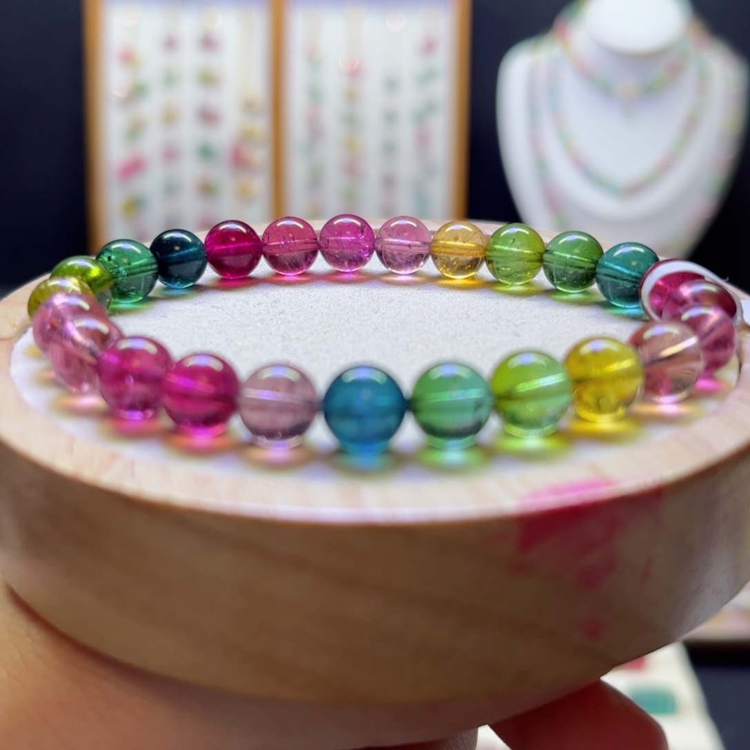 手链未镶嵌碧玺色标彩虹7.6mm