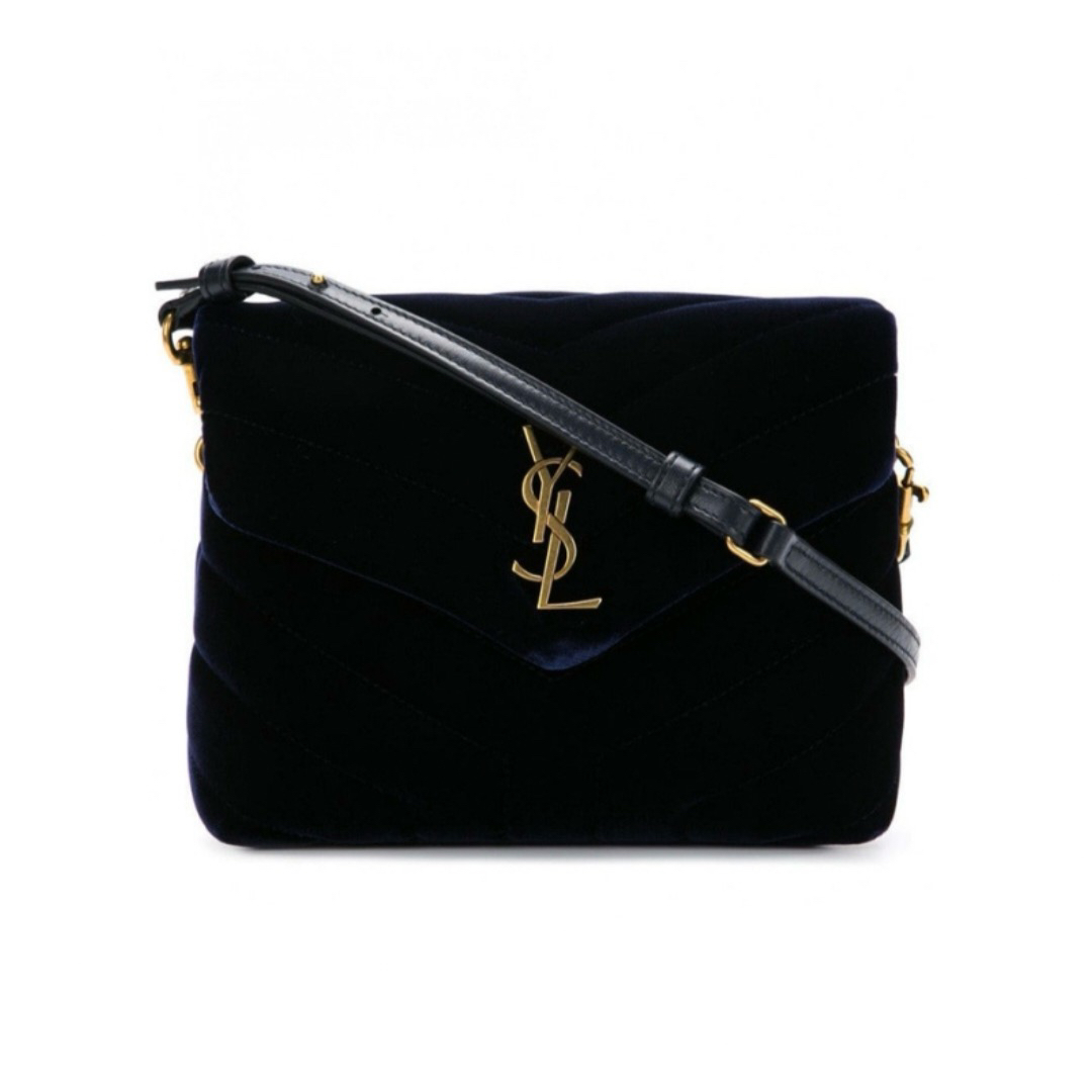 95新 YSL/圣罗兰 深蓝 天鹅绒 方胖子/JW1057