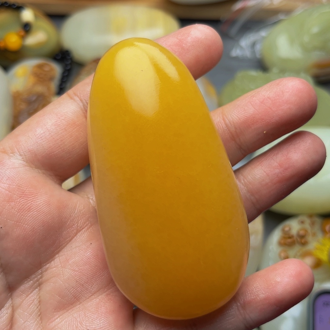 石材方解石手把件