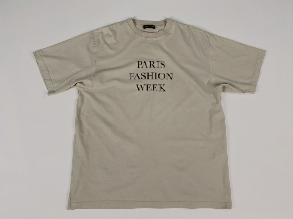 95新 Balenciaga/巴黎世家 男/xs/马赛克字母/短袖/3033/SN4914