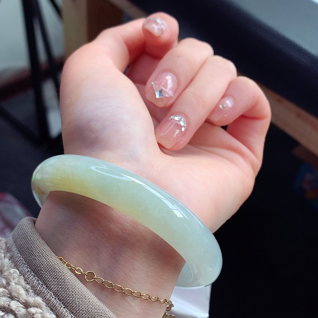 翡翠手镯未镶嵌天然翡翠57-58冰黄翡