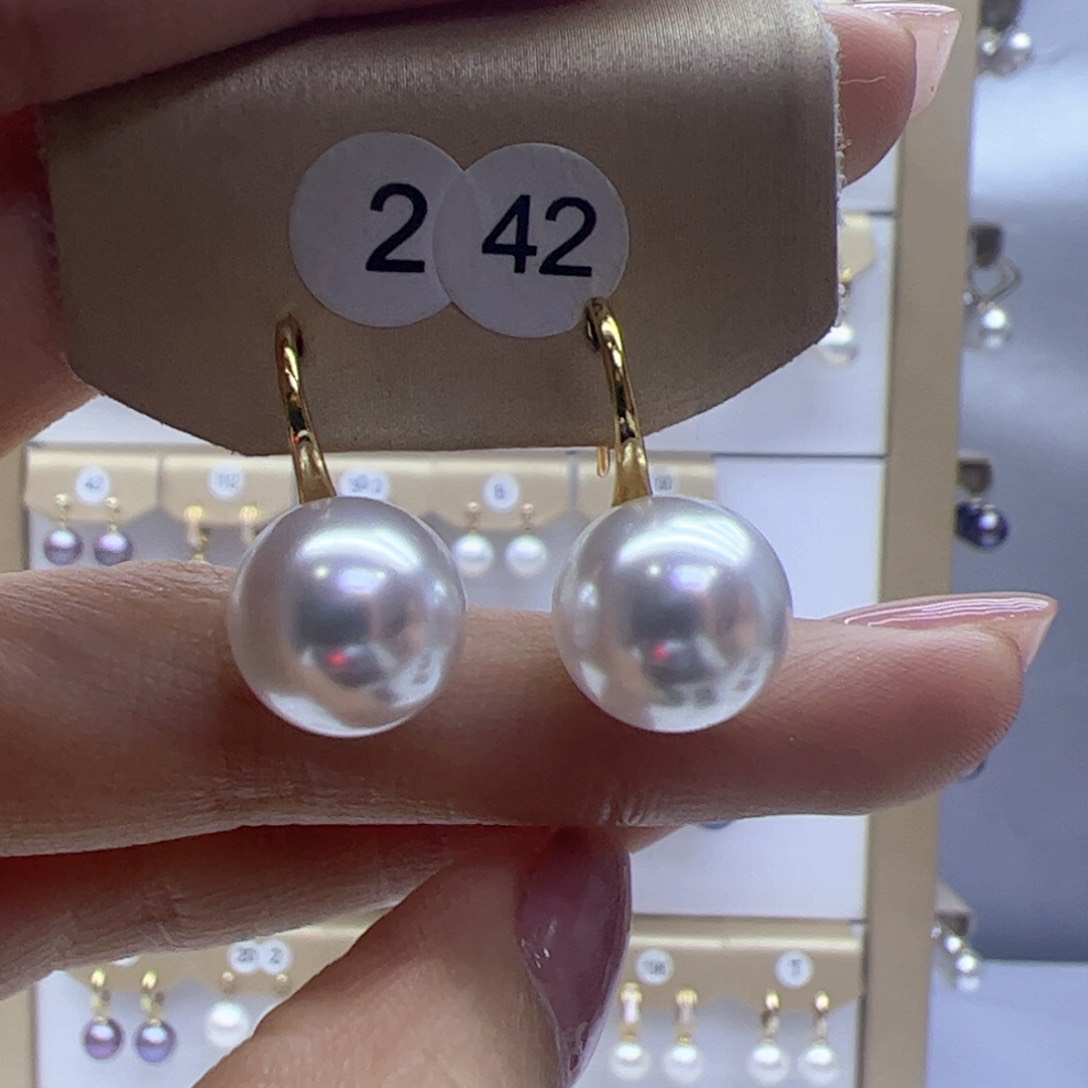 淡水珍珠耳饰银S925镶嵌