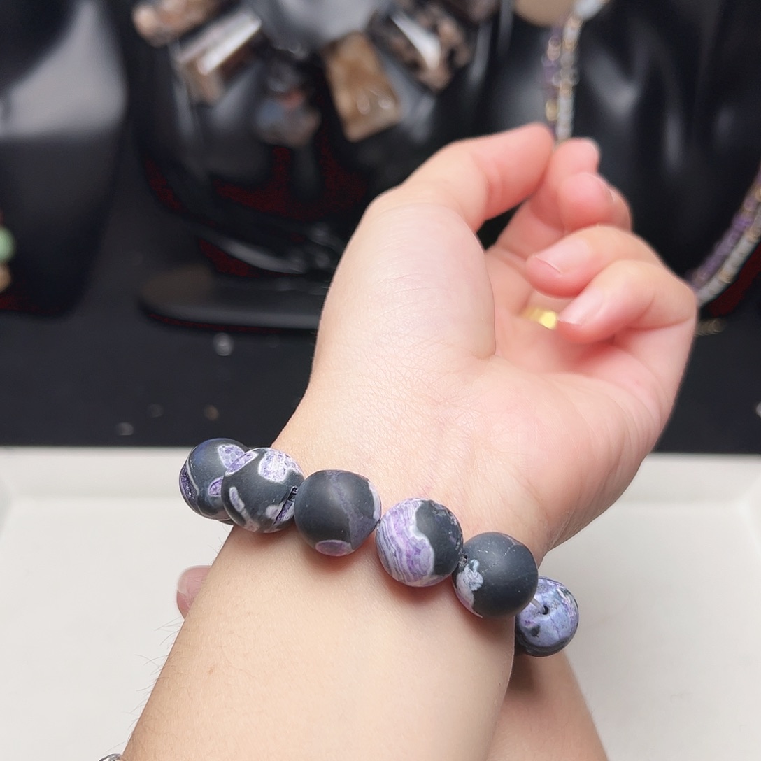 玛瑙/玉髓未镶嵌珠宝半成品c185 14m 磨砂双拼玛瑙一条