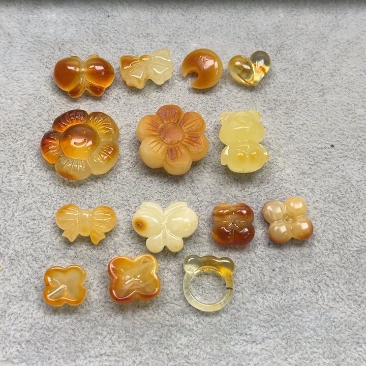 裸石琥珀未镶嵌菲**境天然蜜蜡配件