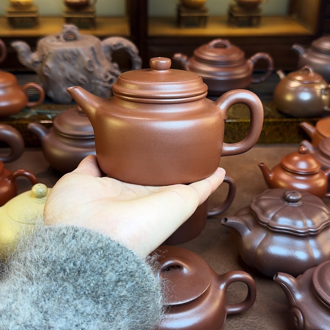 紫砂茶壶n****a德钟壶，红皮龙