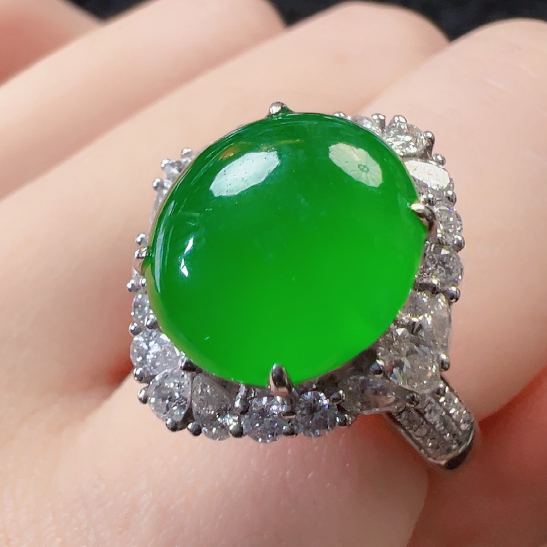 翡翠戒指18K金镶嵌【福利款】签收后24小时鉴赏期