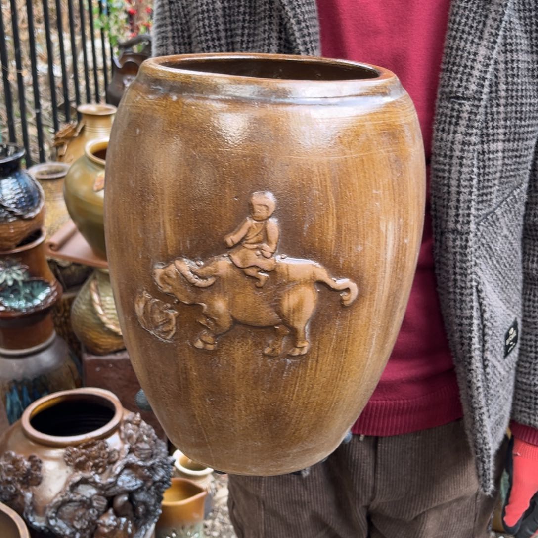 红陶高30口18有孔