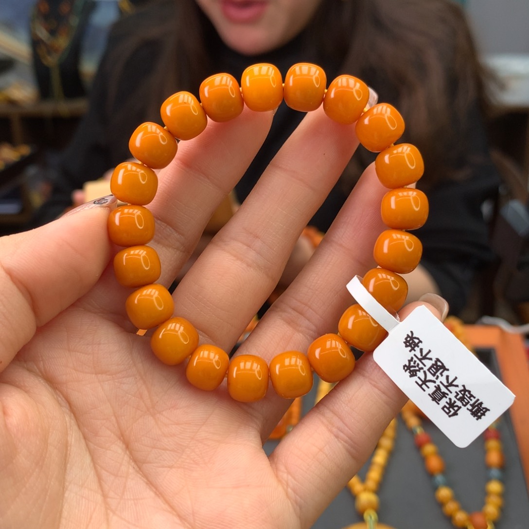 蜜蜡手串未镶嵌天然