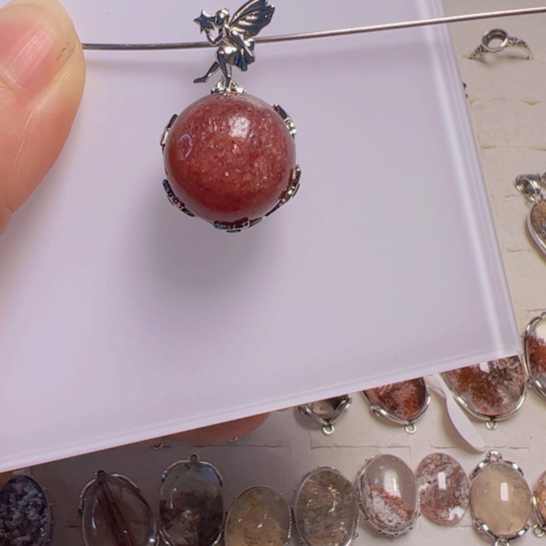 水晶手链银S800镀金镶嵌