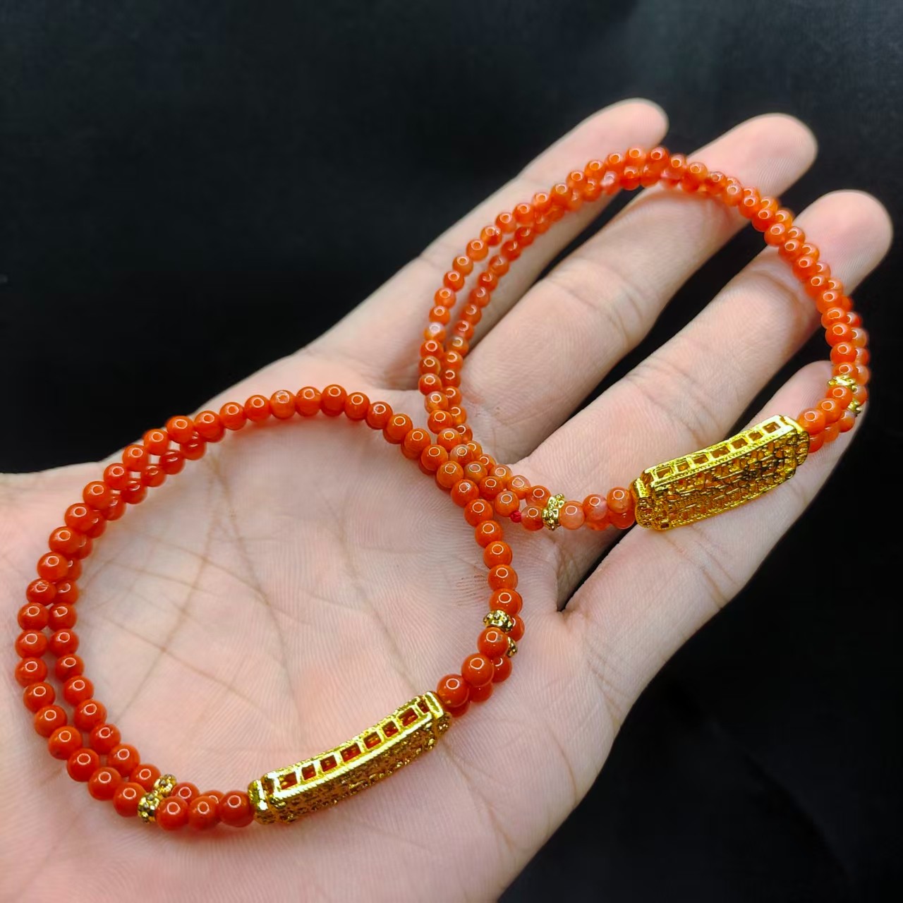 【康康严选】南红双圈手串XP9【多样性发其一】约3mm