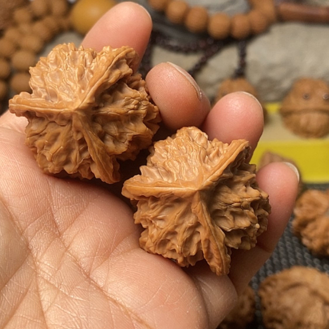 【闪购商品】把件文玩核桃蓝*盘山三棱